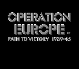 Operation Europe - Path to Victory 1939-45 (USA) Title Screen